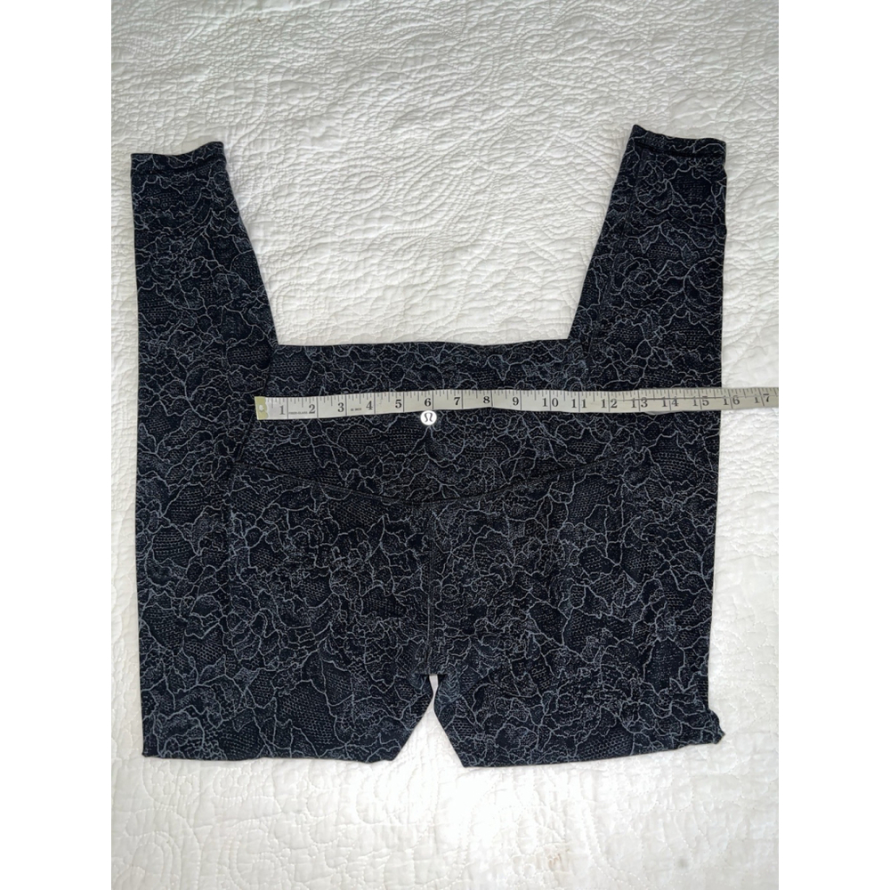 LULULEMON ALIGN HIGH RISE FULL LENGTH 28” LACESCAPE DARK CAST BLACK SIZE 4 - Picture 8 of 11